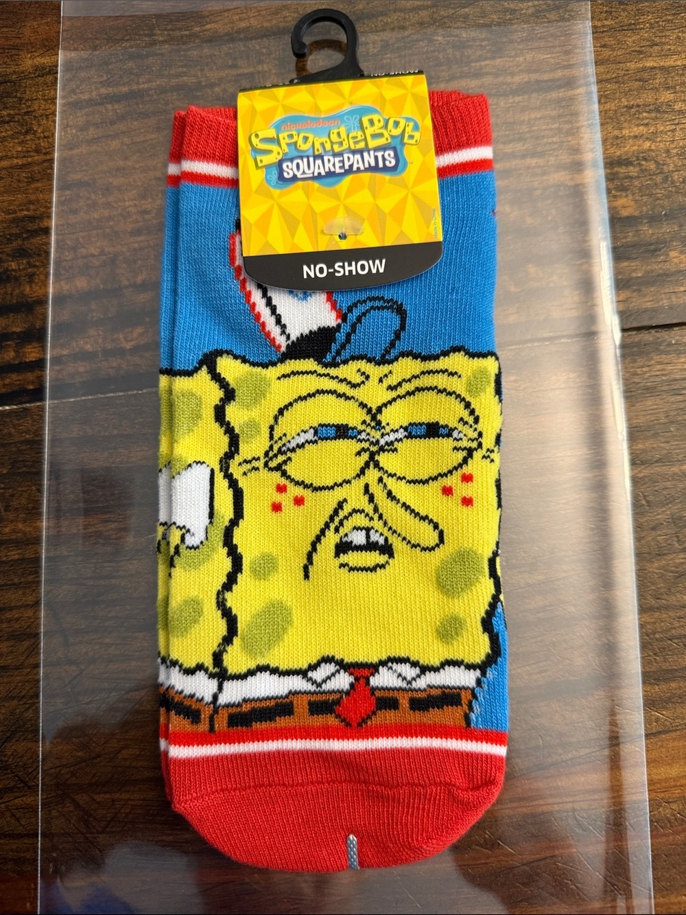 SpongeBob SquarePants Youth No-Show Socks in Yellow, Blue & Red (Size 5-10)